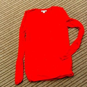 Whistles viscose blend red sparkly thin sweater